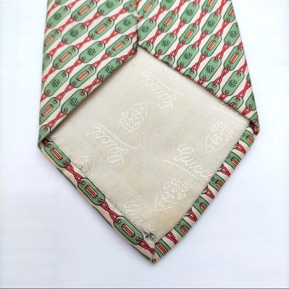 GUCCI necktie in green, red, and beige - Picture 6 of 14